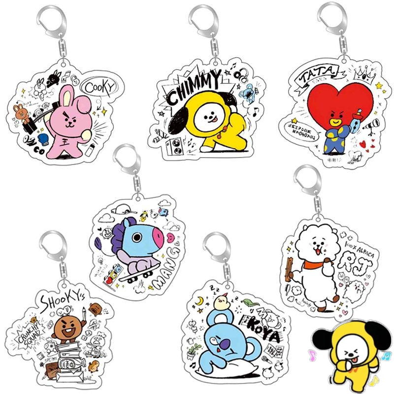 Anime Cosplay Girlfriend - BT21 Anime Cartoon süßer Acryl-Schlüsselanhänger BTS
