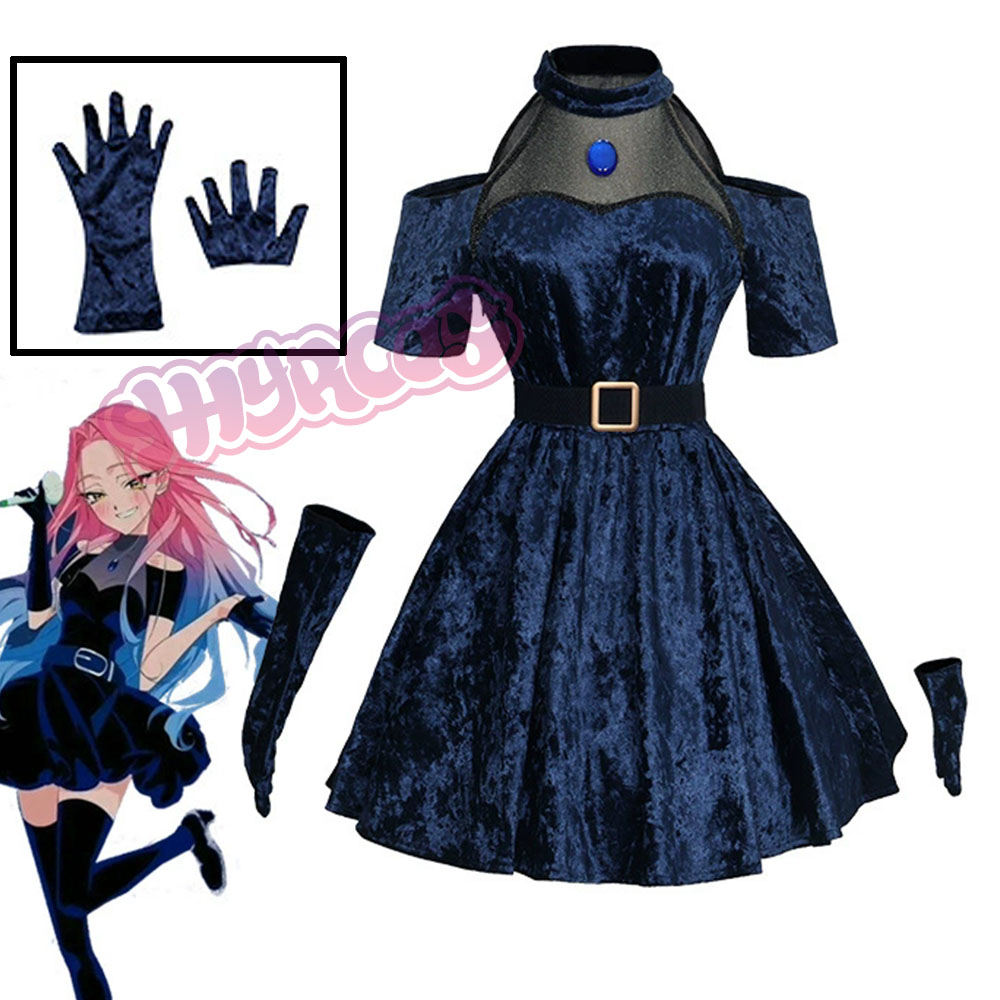 Cosplay Anime Pink Hair - Mizi Cosplay Anime Alien Bühnenkostüm Dunkelblaues