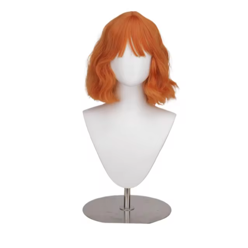 Anime Cosplay Orange Hair - Nami Cosplay-Perücken, Nami, kurzes, wasserwelliges BOB-Perücke,