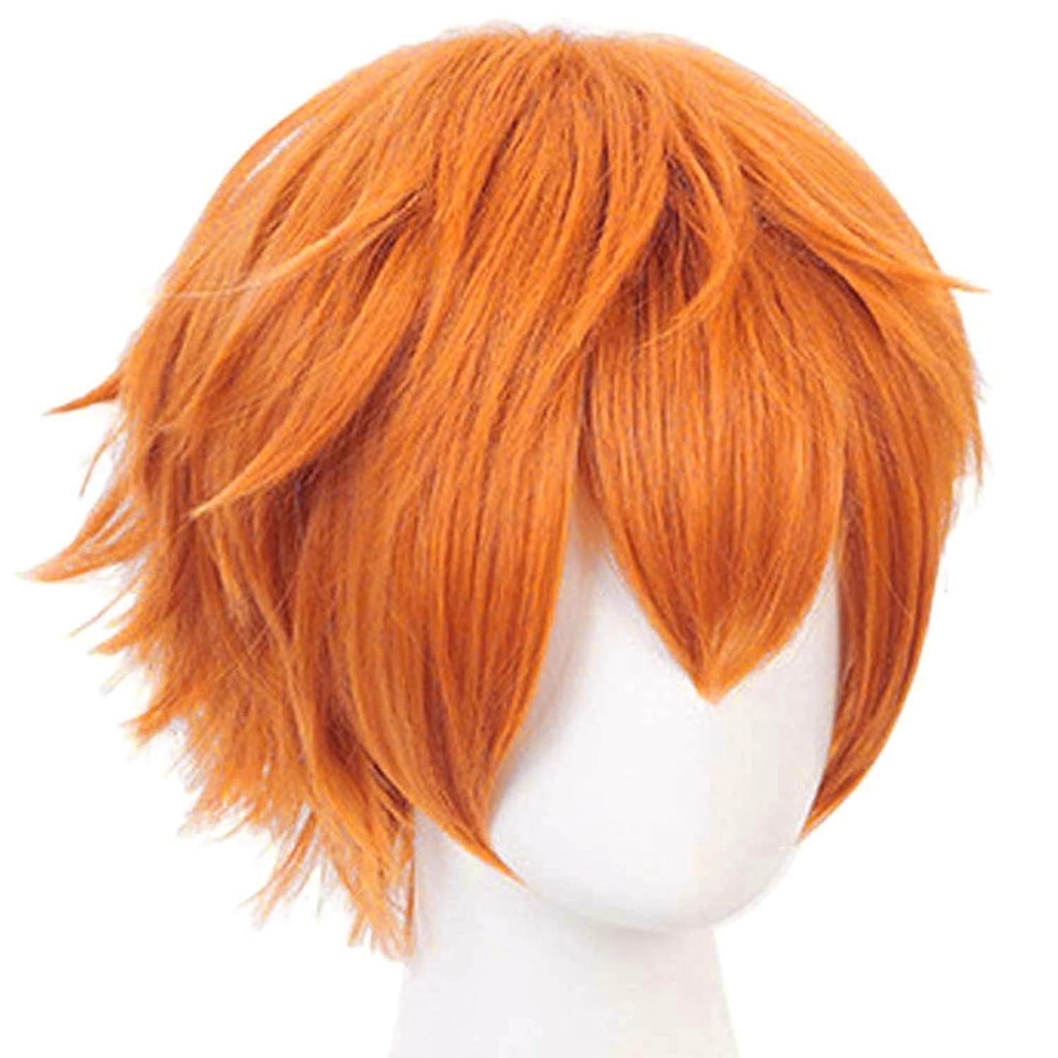 Anime Cosplay Orange Hair - Kurze orangefarbene Perücke für Männer, orangefarbene