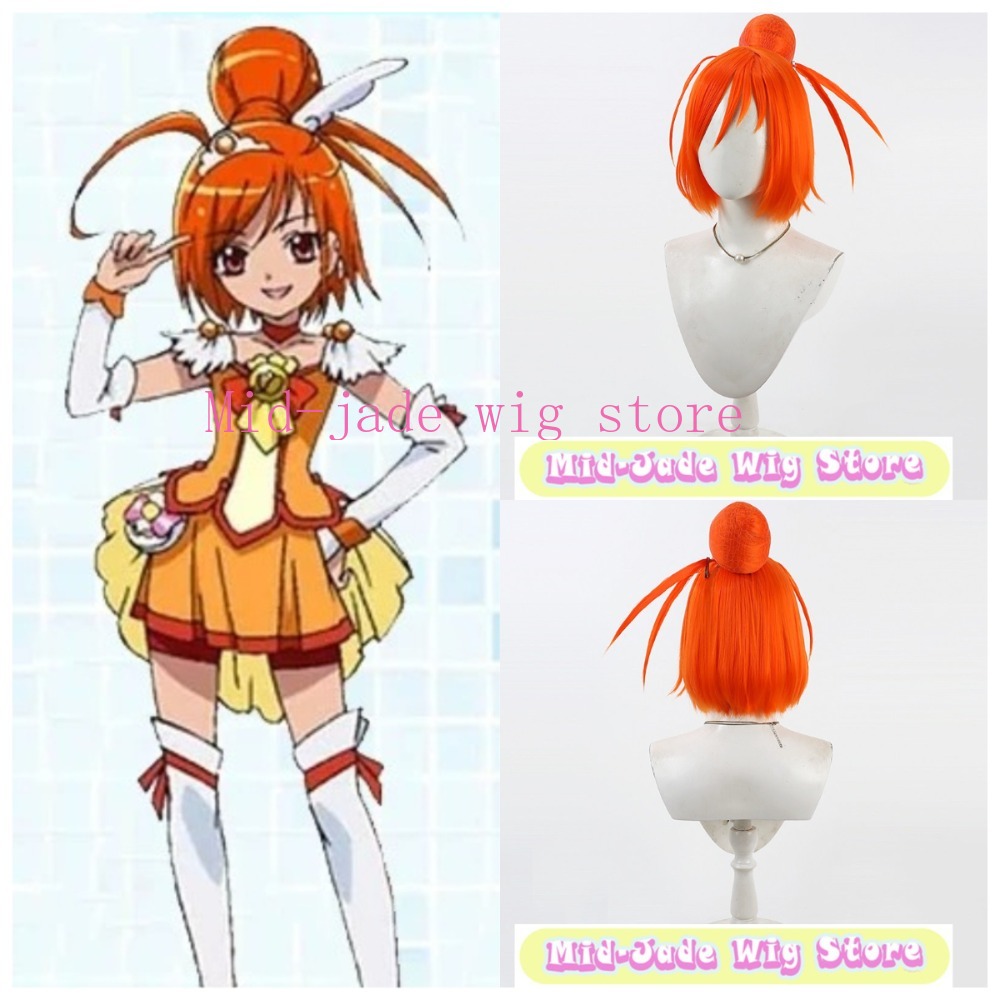 Anime Cosplay Orange Hair - Smile PreCure Akane Hino Cosplay-Perücke, hitzebeständige