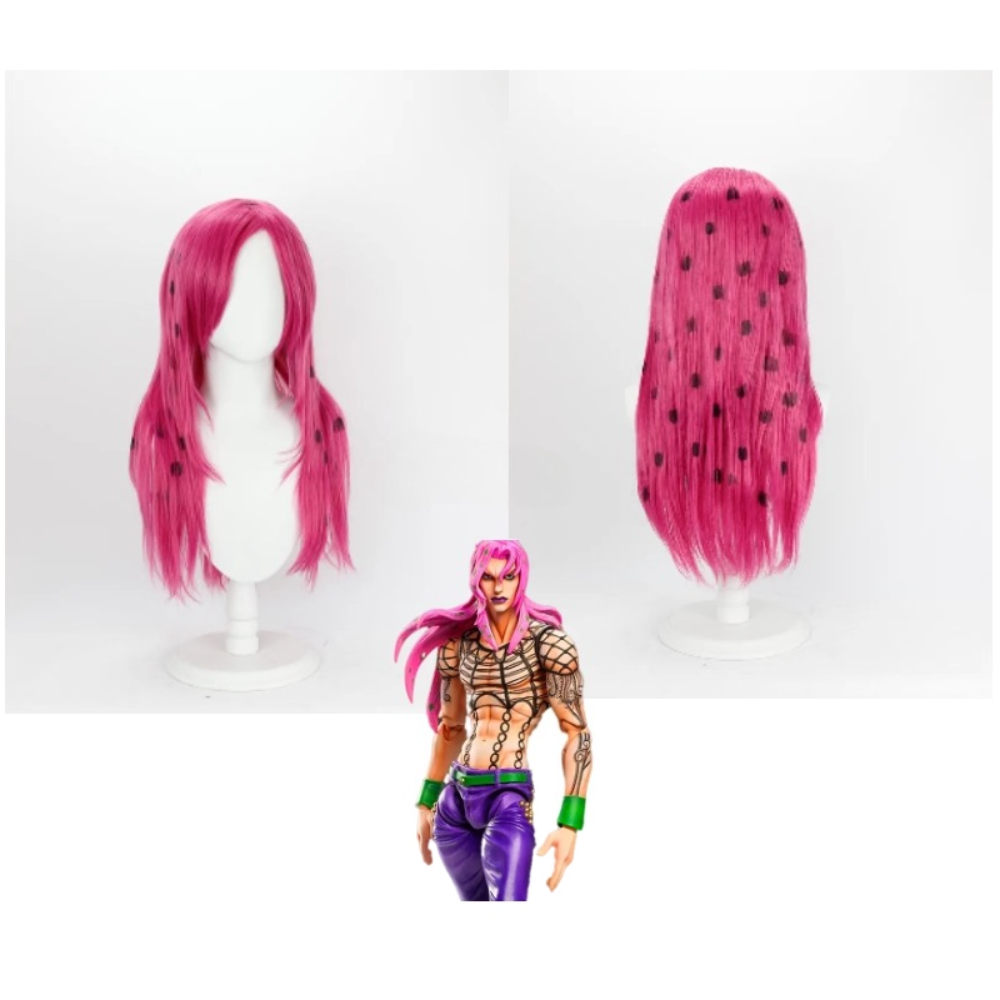 Anime JoJo Diavolo Cosplay Per – Cosplay Anime Pink Hair Bewertung und Preis