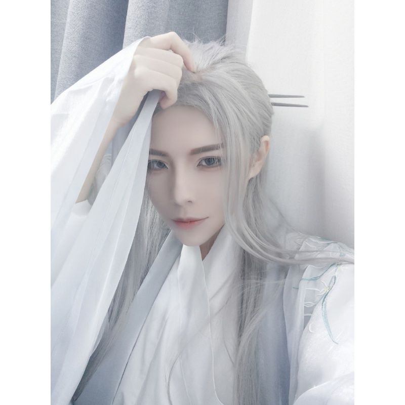 Herren Hanfu Lange Glatte Haar – Anime Cosplay Japanese Bewertung und Preis
