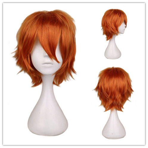 Kurze orangefarbene Perücke fü – Anime Cosplay Orange Hair Bewertung und Preis