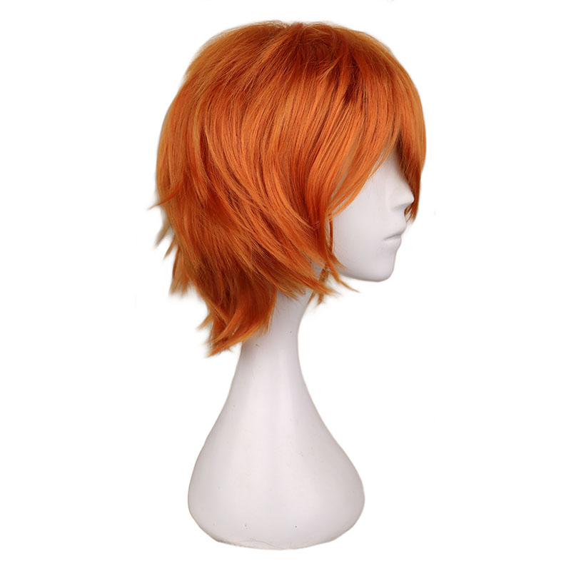 Kurze orangefarbene Perücke fü – Anime Cosplay Orange Hair Bewertung und Preis