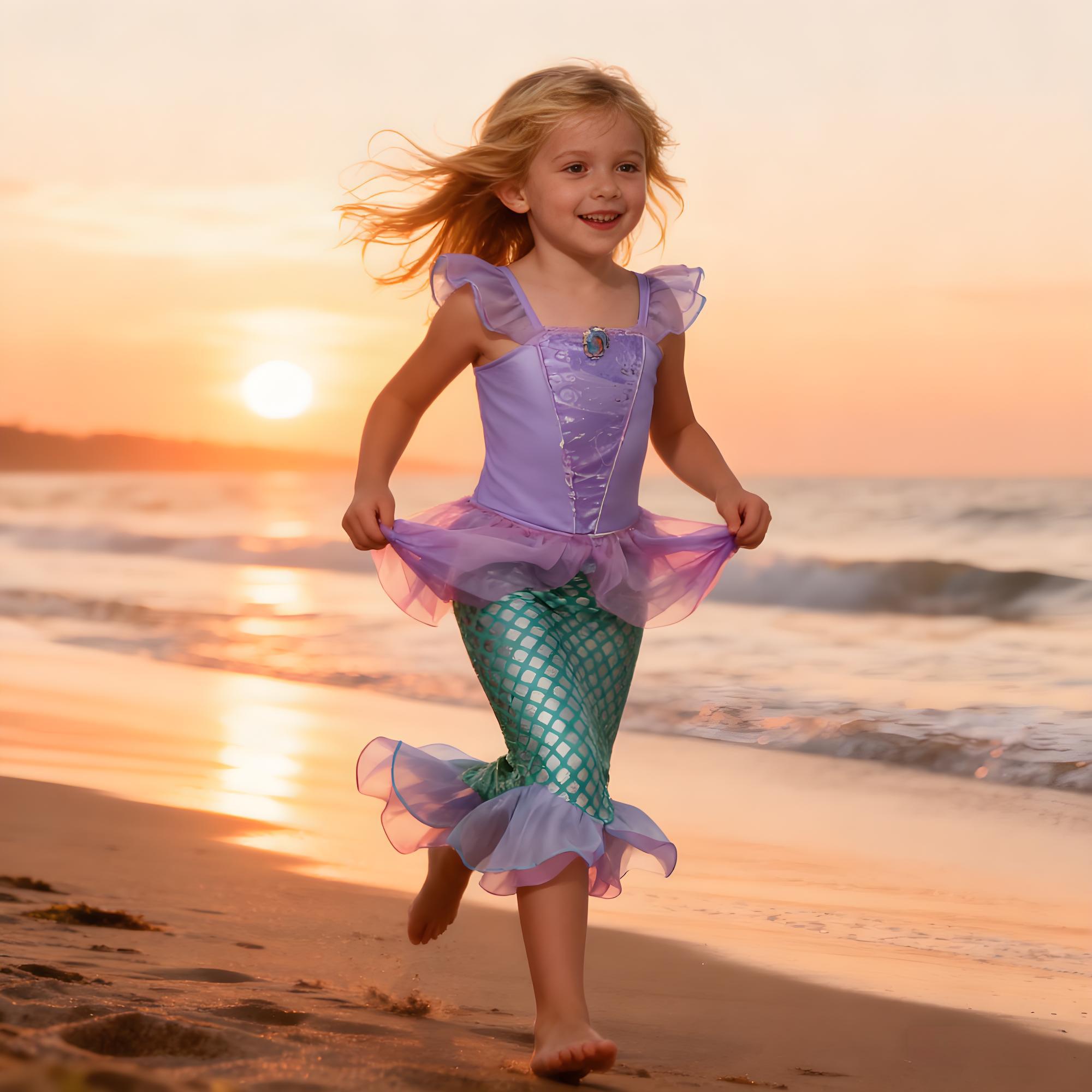 Sommer Meerjungfrau Geburtstag – Anime Cosplay Little Girl Bewertung und Preis