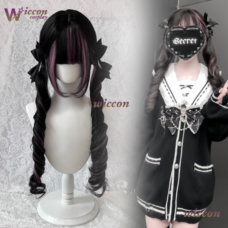 Comic ‌ Schwarze Perücke mit r – Cosplay Anime Pink Hair Bewertung und Preis