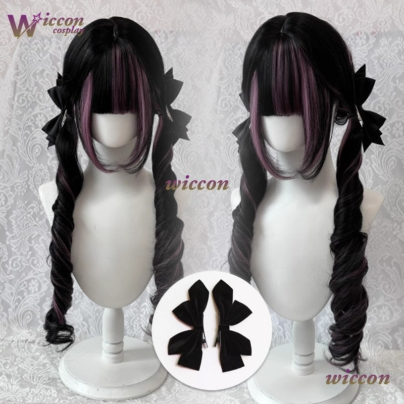 Comic ‌ Schwarze Perücke mit r – Cosplay Anime Pink Hair Bewertung und Preis